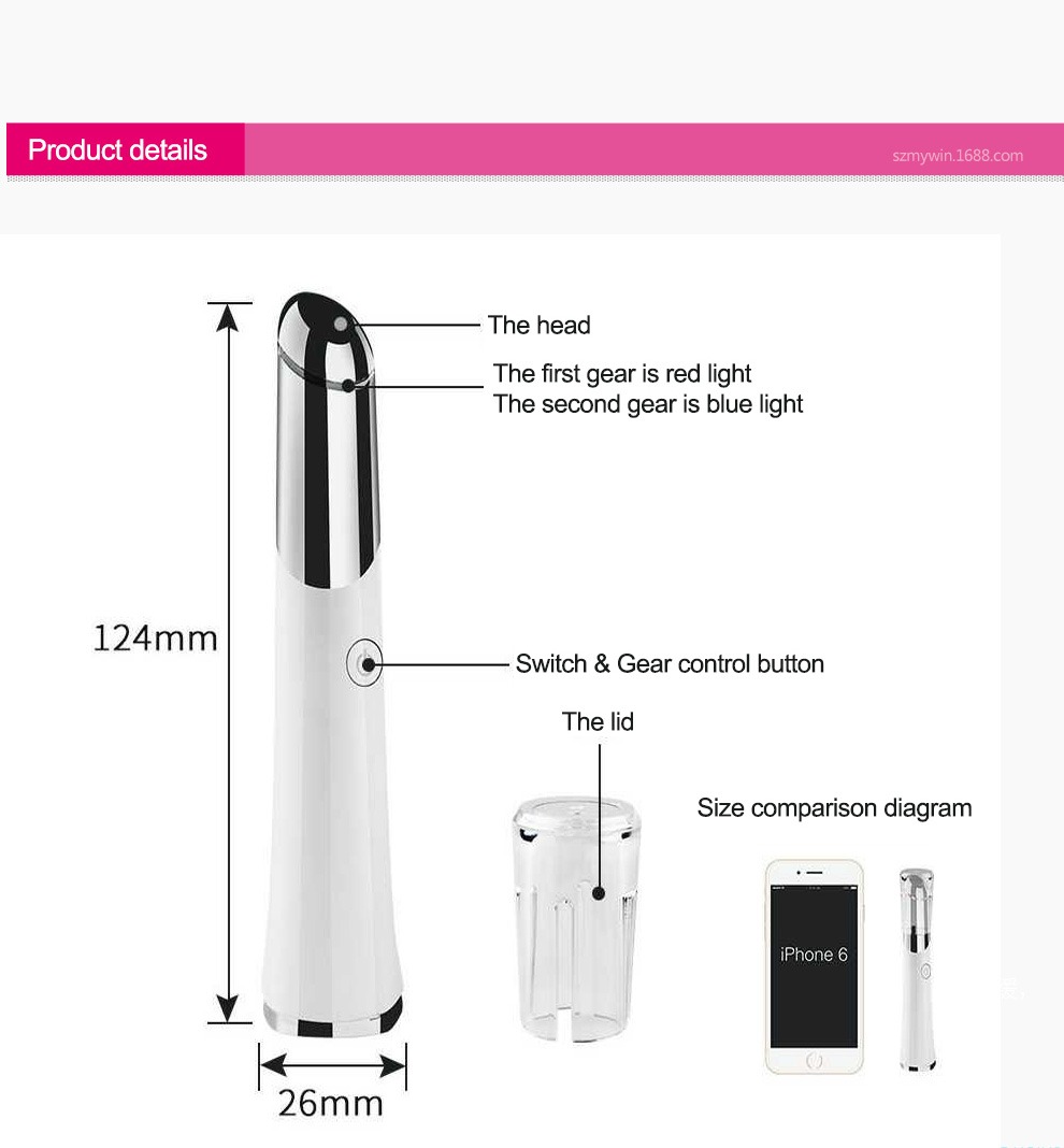 Beauty Eye Massager USB Genopladelig Facial Massager Hudplejeenhed Detaljer