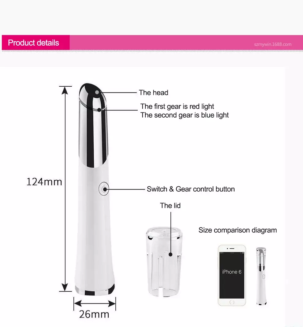 Beauty Eye Massager USB Genopladelig Facial Massager Hudplejeenhed Detaljer